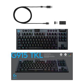 Logitech Gaming G915 TKL - Clavier - backlit - USB, Bluetooth, LIGHTSPEED -  AZERTY - Français - commutateur : GL Tactile - carbone - Clavier - Achat &  prix