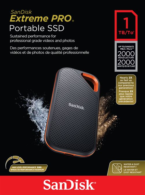 Disque SSD externe SanDisk Extreme Pro 1 To Noir - Fnac.ch - SSD externes