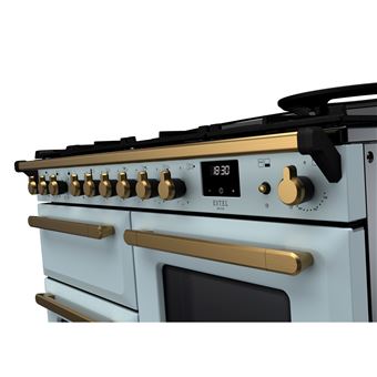 PIANO DE CUISSON ESTEL DELUXE OC TAB MIX 110 CM BLEU PASTEL LAITON ANTIQUE