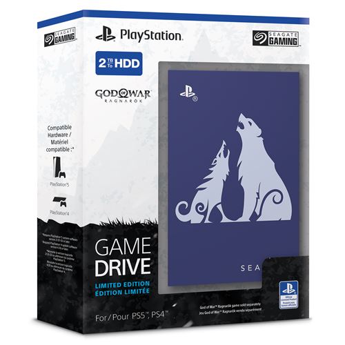 Disque SSD Externe Seagate Stlv2000200 God Of War Ragnarök Game Drive En Édition Limitée Pour Ps 2 To Bleu
