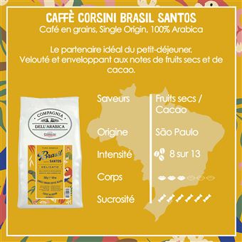 Café en grain Corsini Brasil Santos 250 g