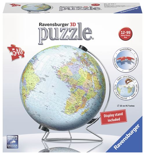 Puzzle 3D Ravensburger Globe 540 pièces