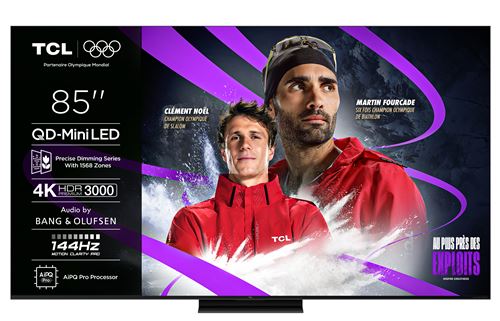 TV QD Mini LED Pro Tcl 85C79K 216 cm 4K UHD 2025 Aluminium brossé - vue 1