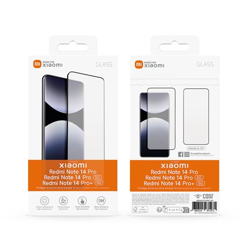 Lot De 2 Verre Trempé Pour Xiaomi Redmi Note 14 5g + 2 Verre Trempé Protecteur D'objectif Camera Arrière -visiodirect à Prix