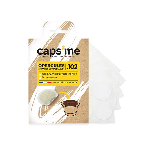Pack 102 opercules en papier compostable Caps Me