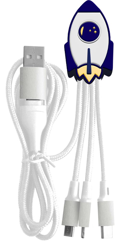 Cable Andy USB-A vers USB-C/Micro/Light 15cm Fusee