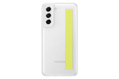 Coque de protection avec lanière blanche pour Samsung Galaxy S21FE Transparent