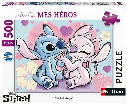 Puzzle 500 pièces : Disney : Stitch & Angel Ravensburger Nathan - vue 4