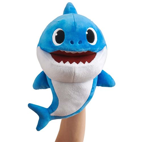 Peluche interactive Baby Shark Marionnette musicale 30 cm Bleu