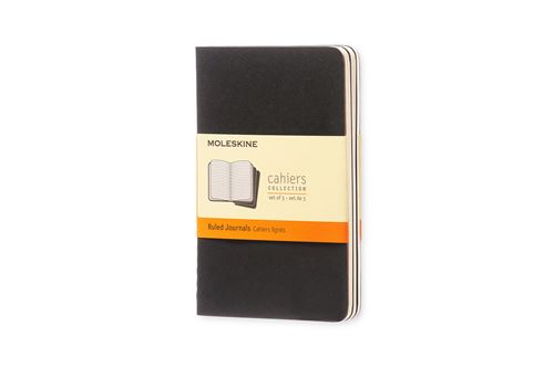 Set de 3 cahiers format de poche lignés Moleskine Noir