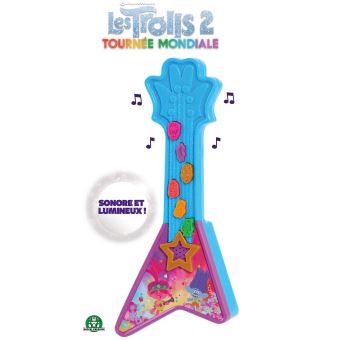 Mini guitare Trolls Tournée Mondiale Musicale et lumineuse 18 cm