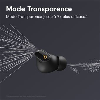 Écouteurs sans fil avec réduction du bruit Beats Studio Buds+ Transparent