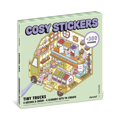 Janod Multicolore Jeu Créatif Cosy Stickers Tiny Trucks