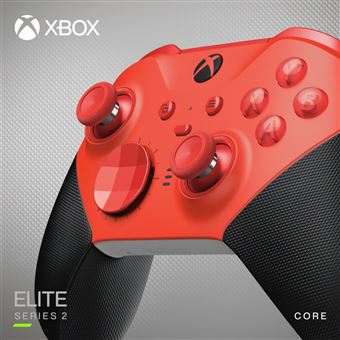 Microsoft Xbox Elite Wireless Controller Series 2 - Core - Manette de jeu - sans fil - Bluetooth - rouge - pour PC, Microsoft Xbox One, Android, iOS, Microsoft Xbox Series S, Microsoft Xbox Series X