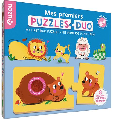 Jeu d'éveil Auzou Mes premiers puzzles duo à toucher Bébés animaux