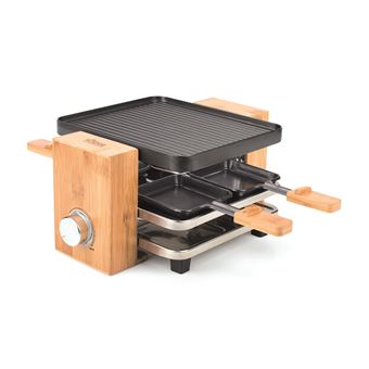 Raclette Tavora Bamboo 700 W 4 personnes Noir et Marron