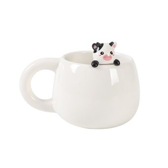 Tasse en céramique Itotal Charm 450 ml Vache Blanc et Noir