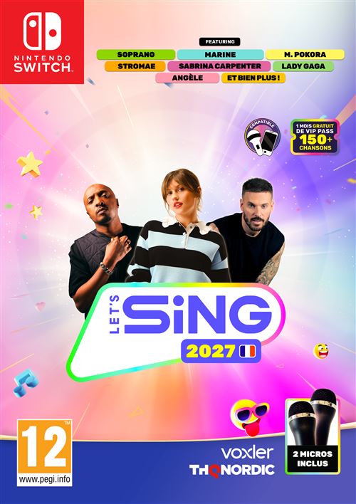 Let' Sing Hits Francais 2027 + 2 Micros Nintendo Switch