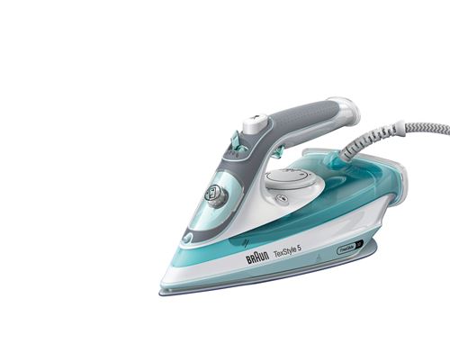 Braun TexStyle 3 SI 5017 GR Fer à vapeur Semelle en céramique 2700 W Gris, Turquoise, Blanc