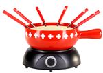 Set à fondue au fromage électrique Nouvel Swiss Flag 1300 W Rouge et Noir