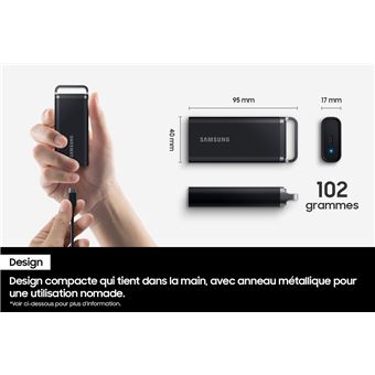 Étui Rigide Pour SSD Samsung T5 EVO - Protection Chocs, étanche, Dimensions 14 X 9 X 4 Cm