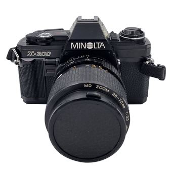 Appareil photo reflex Minolta X-300 35-70mm f3.5 MD Zoom Noir Reconditionné