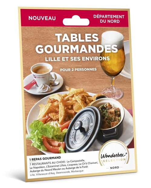 Coffret cadeau Wonderbox Tables gourmandes Lille et ses environs