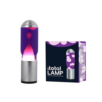 Lampe à poser Itotal Lave avec base silver Liquide Violet et Cire Blanc 40 W