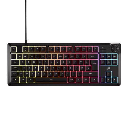 Clavier Gaming Corsair K55 Core TKL – Rétroéclairage RGB, Résistant aux Éclaboussures, AZERTY