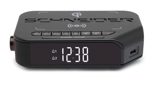 Schneider - Klokradio - draadloos opladen - zwart