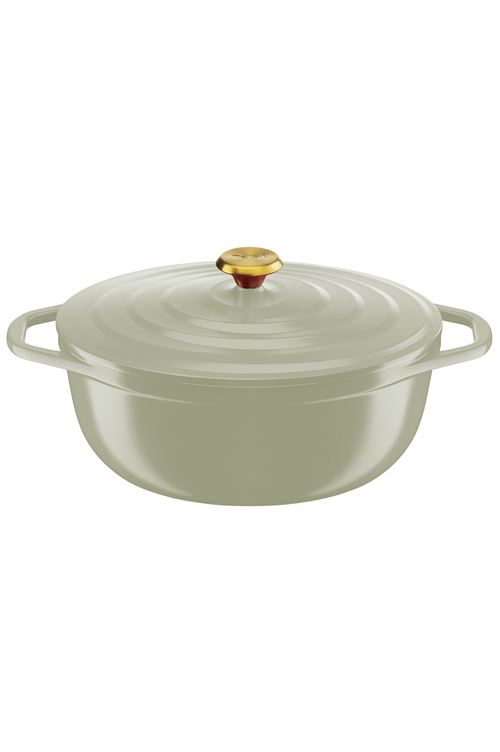 Cocotte En Fonte Ovale Tefal Air Soft Co30 Vert Lichen