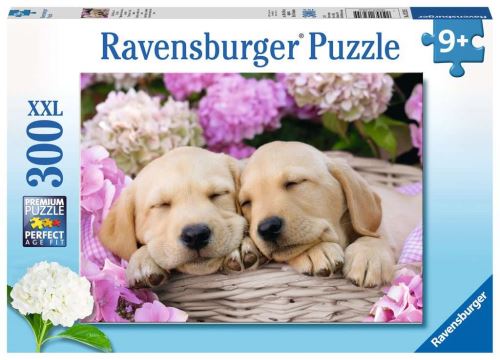 Puzzle 300 pièces XXL Ravensburger Mignons chiots dans la corbeille