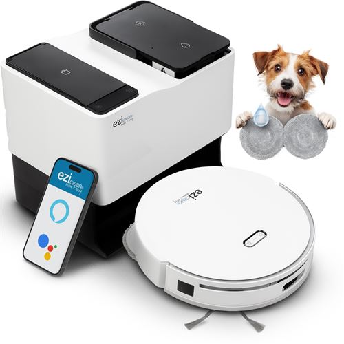 Aspirateur robot Eziclean All In One Z15 Pro 72 W Blanc - Eziclean