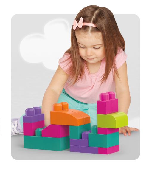 MEGA BLOKS - jeu de blocs de construction de 60 pièces pour bébé et enfant  de 1 à 5 ans rose - Briques et blocs - Rue du Commerce