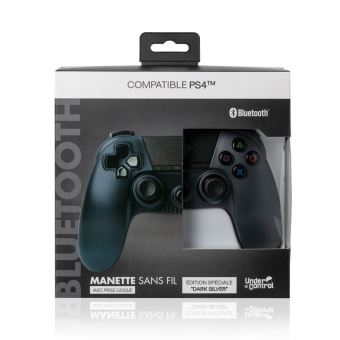 Manette PS4 Under Control Bluetooth Argent foncé avec Prise casque