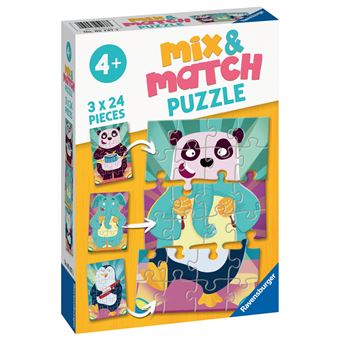 Puzzle enfant 3x24 pièces Ravensburger Mix et Match Les animaux rigolos