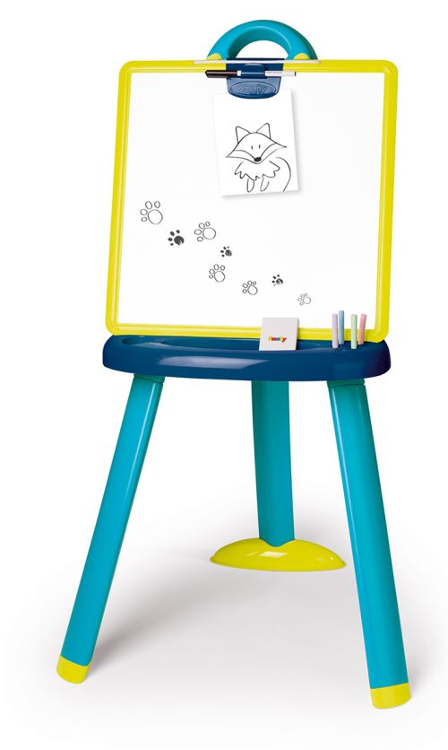 Tableau Plastique Double Face Smoby Bleu + Accessoires