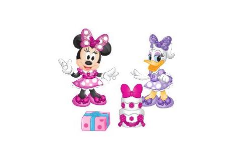 Pack de 2 figurines Mickey Et Minnie Thème Party avec accessoires 7.5 cm