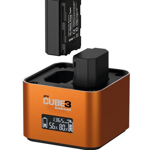 Chargeur double Hähnel ProCube3 pour batterie Sony NP-BX1 NP-FW50 NP-FZ100 Orange