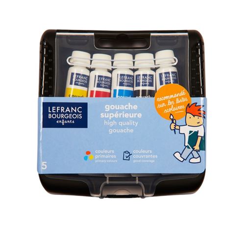 Lefranc & bourgeois tubes gouaches couleurs primaires 5 x10ml