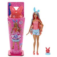 Barbie Une Touche de Magie, Poupée Malibu avec Longs Cheveux Fantaisie Roses Et Violets, Robe Pailletée, Animaux De Compagnie, Jouet pour Enfant de 3 Ans et Plus, HLW32