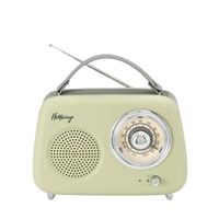 Radio Rétro Portable Ledwood Alma - FM, Bluetooth 5.3, 30W, Batterie 1500 MAh - Design Vintage Rouge Avec Jeu De Lumières OVNI