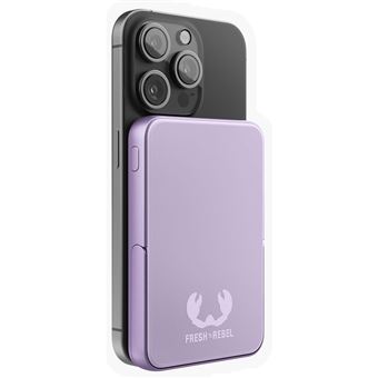 Magnetic Wireless Powerbank 5000mAh - Fresh ''n Rebel - 2PBM5000DG.Batterie rechargeable sans fil MagSafe.Compatible avec les iPhones MagSafe (iPhone 12 et modeles ulterieurs). Support iPhone integre.Conforme aux normes des compagnies aeriennes.