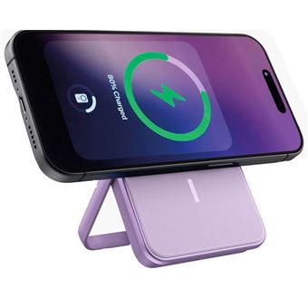 Magnetic Wireless Powerbank 5000mAh - Fresh ''n Rebel - 2PBM5000DG.Batterie rechargeable sans fil MagSafe.Compatible avec les iPhones MagSafe (iPhone 12 et modeles ulterieurs). Support iPhone integre.Conforme aux normes des compagnies aeriennes.