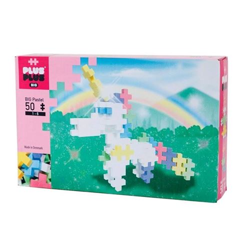 PLUS Jeu de construction de 50 pi&egrave;ces  Box Big Pastel Licorne
