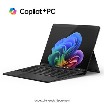 PC Hybride 2 en 1 Microsoft Surface Pro 13" Ecran tactile Qualcomm® C10 16 Go RAM 512 Go SSD Noir