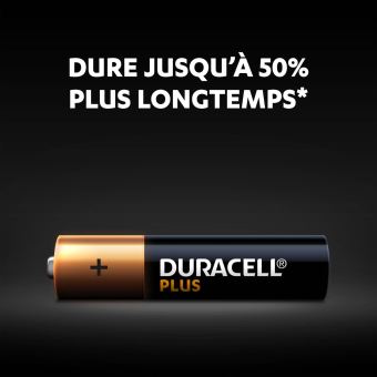 Pack de 4 piles Duracell AAA Plus LR03