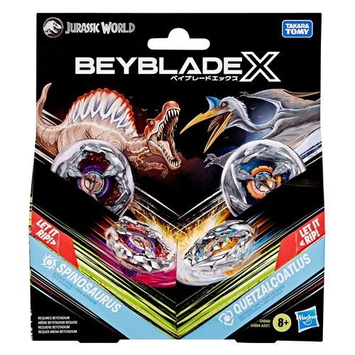 Figurines Beyblade X Jurassic World Collaboration Spinosaurus contre Quetzalcoatlus