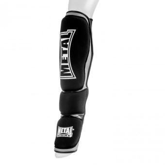 Protège-tibias METAL BOXE – Noir, Taille M, Mousse EVA, Fermeture Velcro, Pour Boxe Ou Compétition
