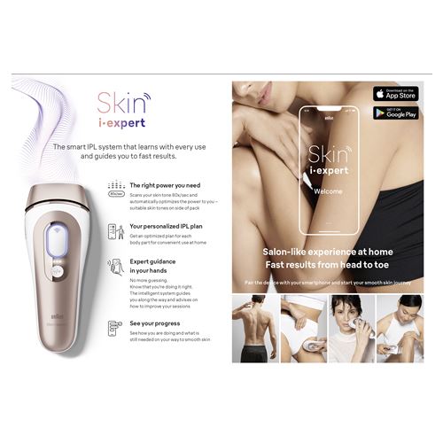 Appareil Épilateur Lumière Pulsée Braun PL7147 - 400 000 Flashs, 10 Niveaux D'Intensité